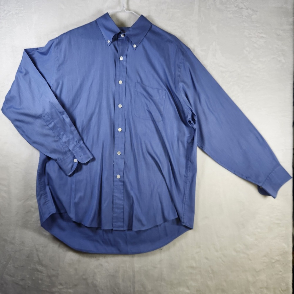 L.L. Bean Men's‎ Blue Dress Shirt Button Down Long Sleeve Oxford 17 34